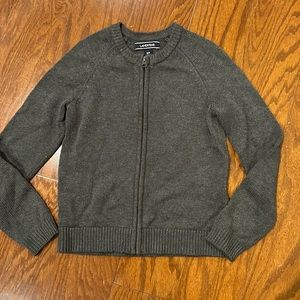 Lands’End Gray Zipper Sweater Girls Size 7-8 Small